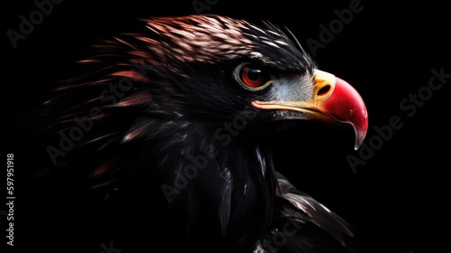 aggressive black and red eagle generative ai © Creative Station