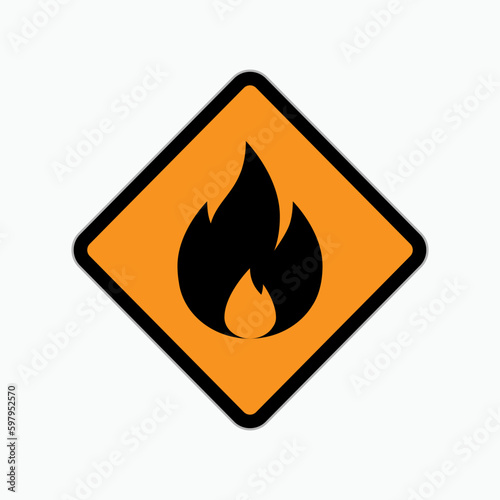 Flame Icon. Burn, Fire Symbol. Flammable Material .