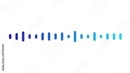 Audio waveform animation isolated on a white background. Blue digital sound wave equalizer.  Audio technology, music concept.