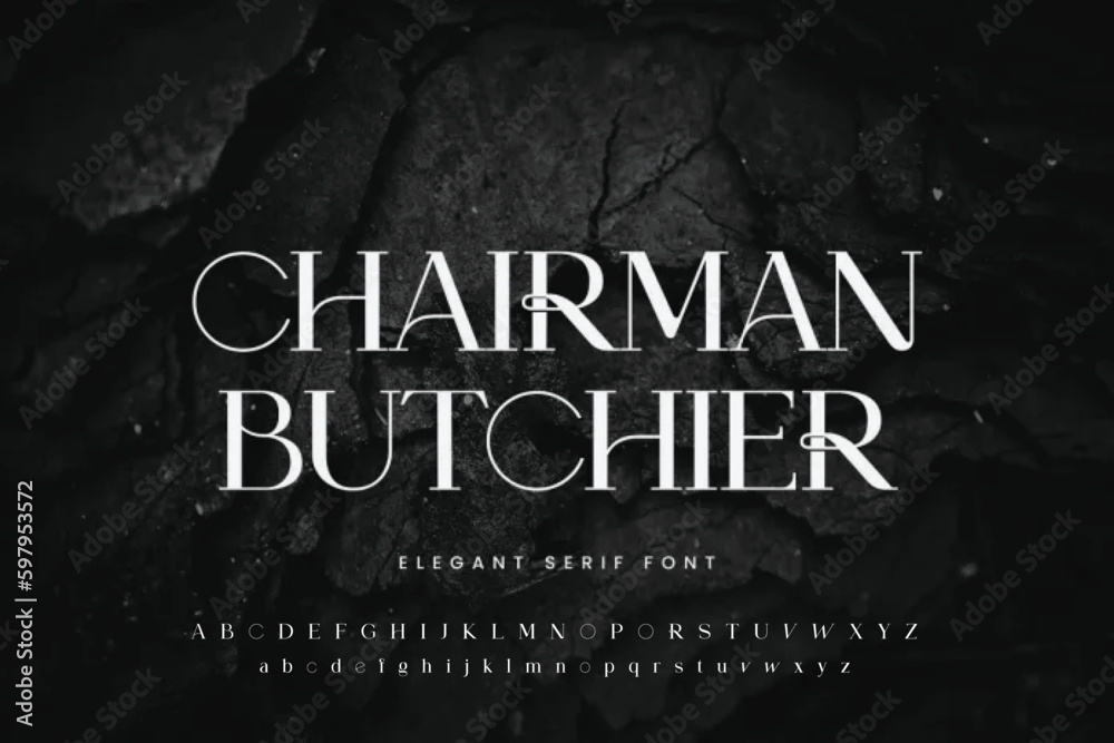 Vektorová grafika „Chairman Butchier Font is an elegant and classy ...