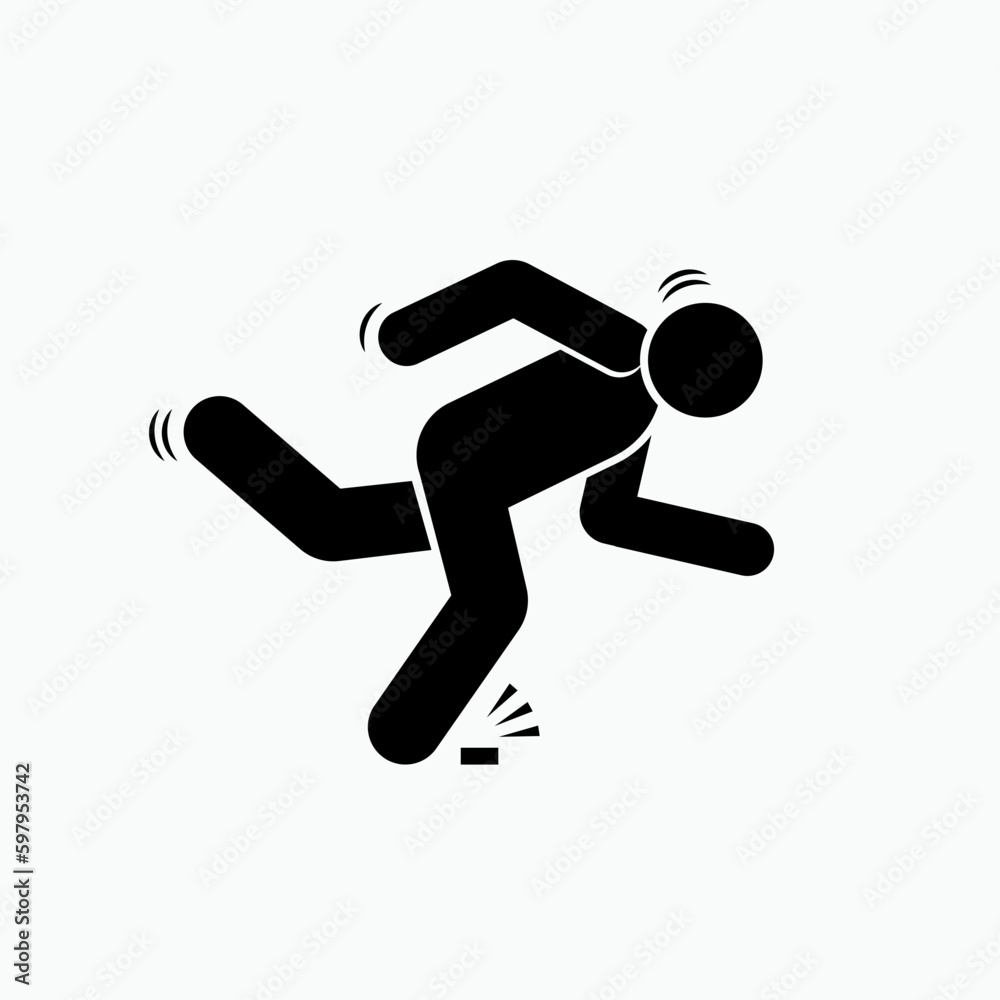 Man Stumbling Icon. Accident Symbol - Vector. Man Stumbling Icon. Accident Symbol - Vector.