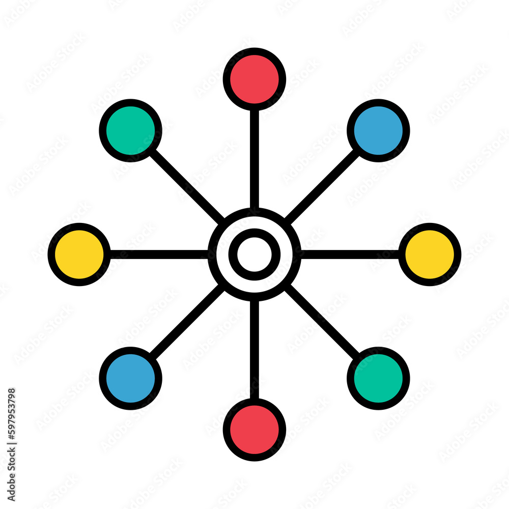 Multichannel digital design icon, omnichannel flat web symbol, internet vector illustration Multichannel digital design icon, omnichannel flat web symbol, internet vector illustration