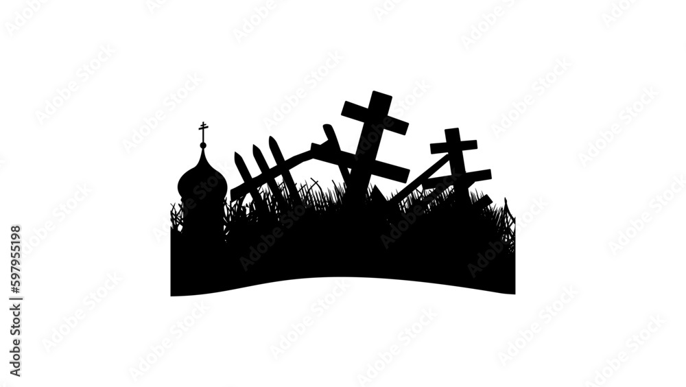 Obraz premium old Russian cemetery