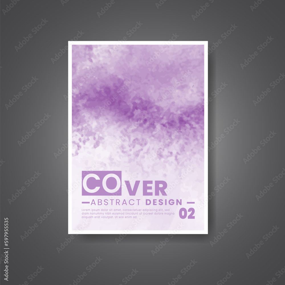 Cover template with watercolor background. Design for your cover, date, postcard, banner, logo.