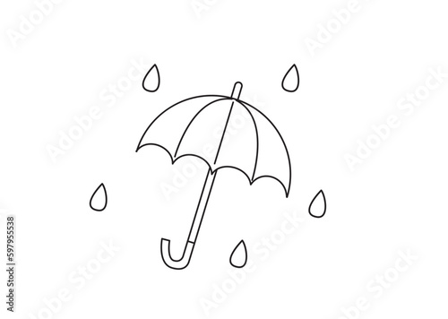 雨の日の傘のイラスト