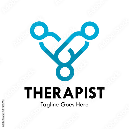 Therapist design logo template illustration