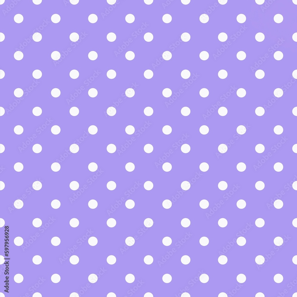 Polka dot seamless pattern, white and purple, can be used in the design of fashion clothes. Bedding, curtains, tablecloths