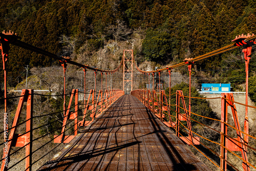 Zao Bridge, a red bridge in Wakayama, Japan
