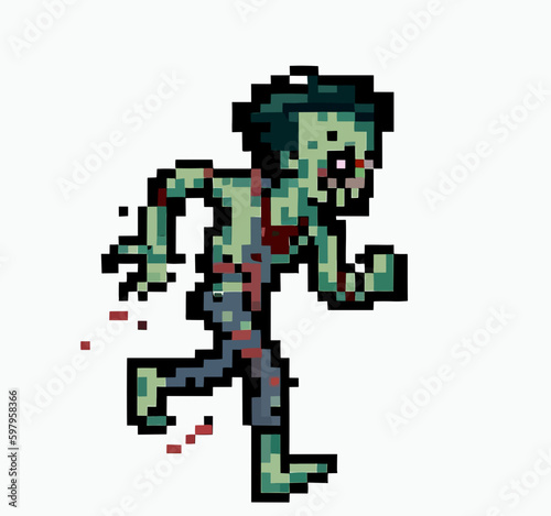 16 bit 8 bit zombie vector art