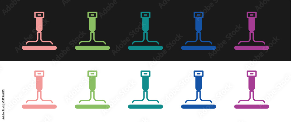 Set Cleaning service with of rubber cleaner for windows icon isolated on black and white background. Squeegee, scraper, wiper. Vector Set Cleaning service with of rubber cleaner for windows icon isolated on black and white background. Squeegee, scraper, wiper. Vector