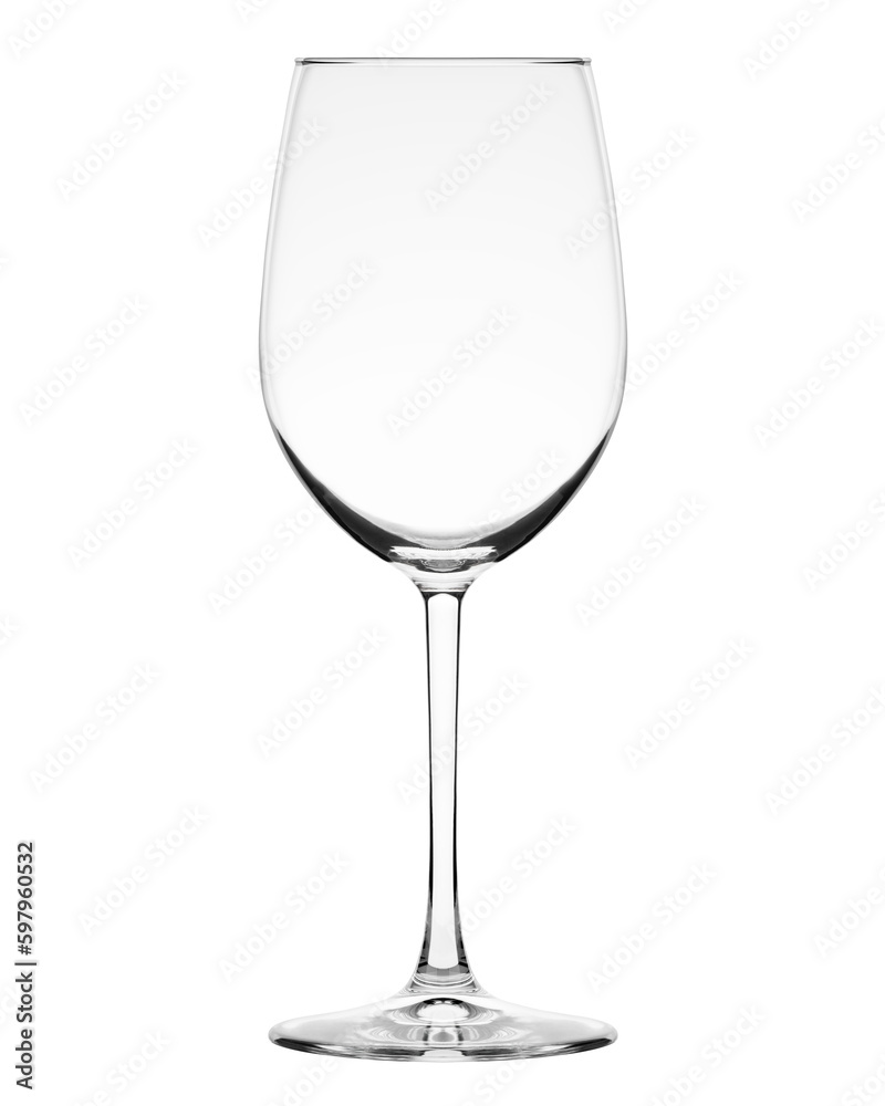 empty Wine glass, isolated on white background, full depth of field