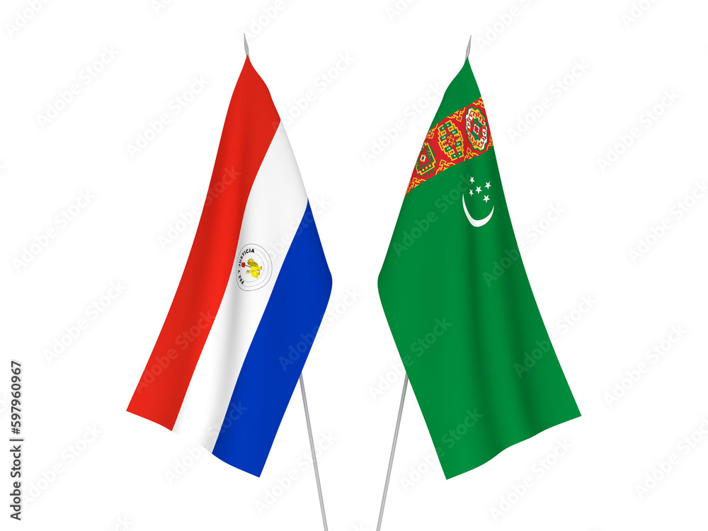 Turkmenistan and Paraguay flags Turkmenistan and Paraguay flags