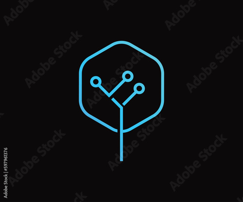 Technology Tree Vector logo Art Icons