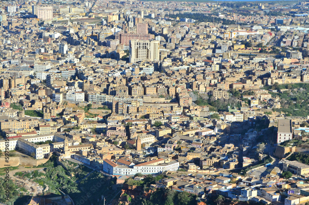 View of the Algerian port city of Oran in Algeria