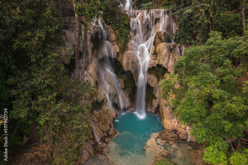 Fototapeta Naklejka Na Ścianę i Meble -  Kuang Si Waterfalls in Luang Probang Laos
