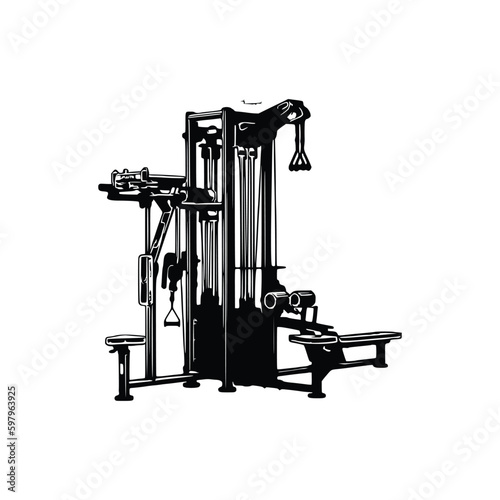 CHEST FLY MACHINE, CHEST PRESS MACHINE Vector, Gym equipment, Gym equipment isolated, Gym equipment vector, Gym equipment silhouette.