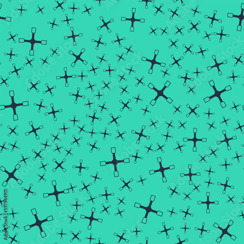Black Wheel wrench icon isolated seamless pattern on green background. Wheel brace. Vector