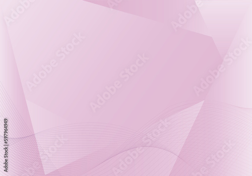 Pink color triangle with wave line abstract background. Vector illustration.