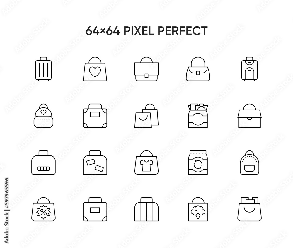 Bag icon set in thin line style
Bag icon set in thin line style