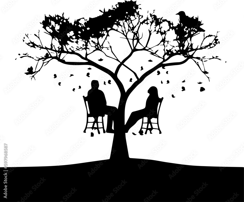 woman silhouette with flower hair woman silhouette with flower hair