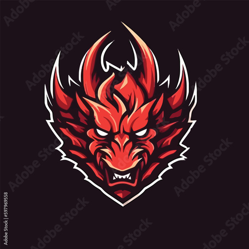 Vector Illustration of Dragon E-Sport Logo Design