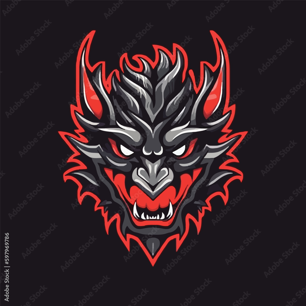 E-Sport Dragon Emblem Logo Design with Vector Illustration E-Sport Dragon Emblem Logo Design with Vector Illustration