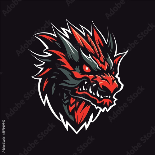 Dragon Head Mascot Vector Logo Design