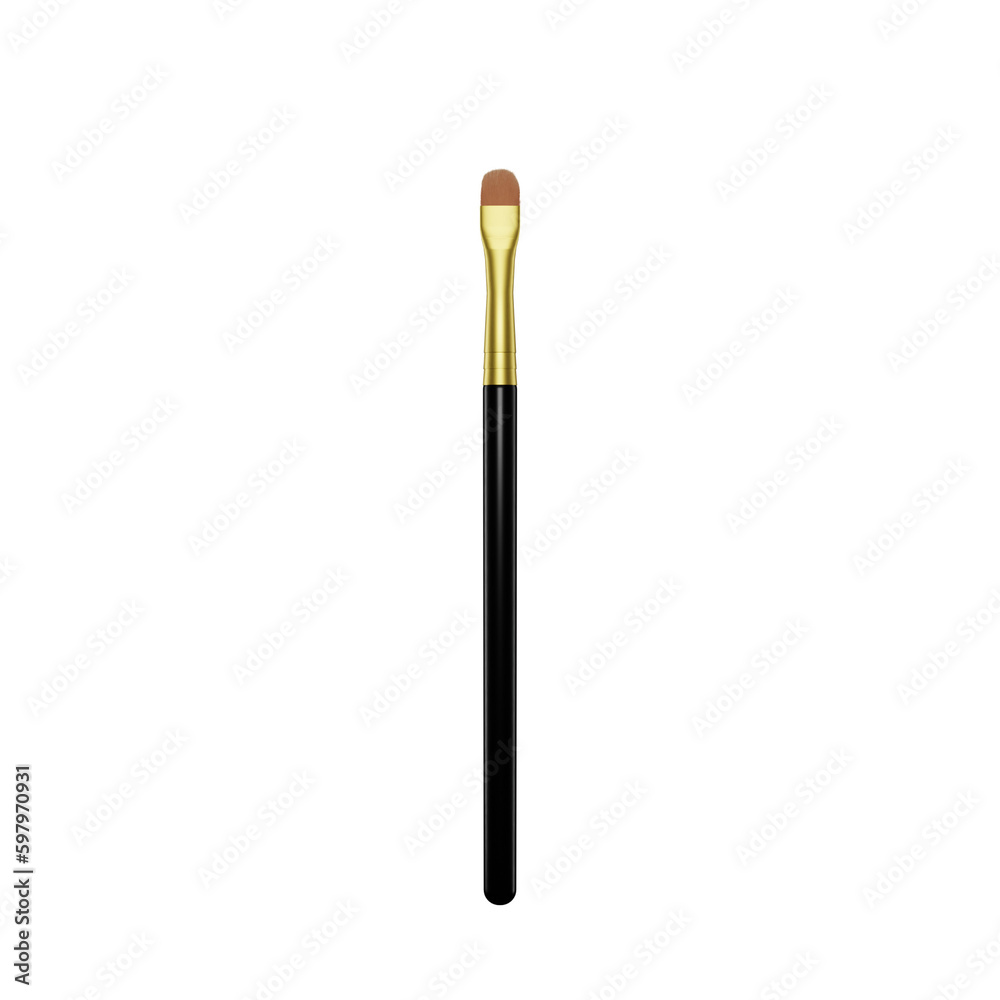 Black Gold make Up Brush 3D Render Black Gold make Up Brush 3D Render