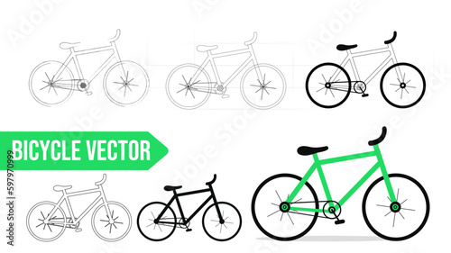 Plan technique d'un vélo, illustration vectorielle