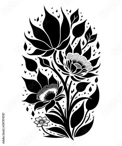 Ink Flower clip art icon