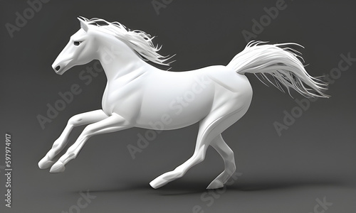 Isolated horse on a gray background.