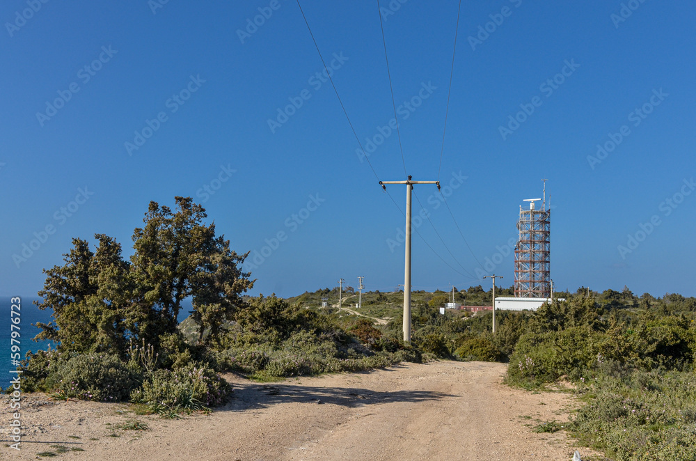 Deniz Feneri Lighthouse on Turkish Aegean coast near Cesme (Izmir  province, Turkey)