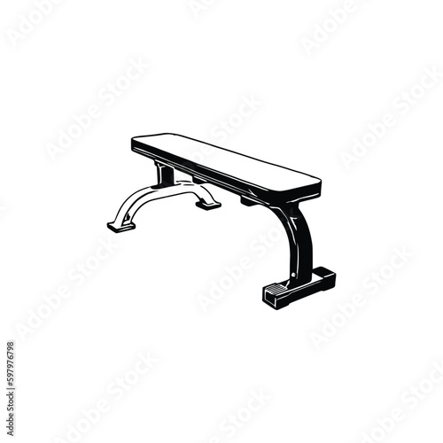 Bench Press Machine, Bench Press Machine Vector, Gym equipment, Gym equipment isolated, Gym equipment vector, Gym equipment silhouette.