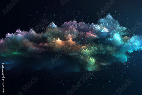 Abstract AI Cloud Background. Ultra high details. Created by Generative AI
