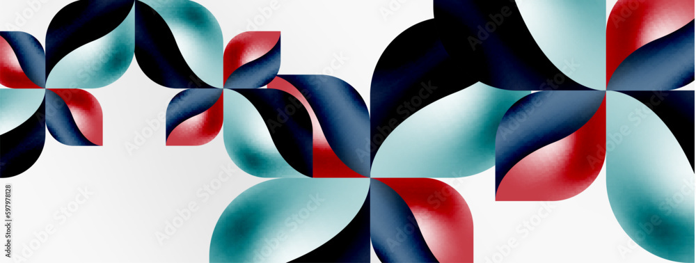 Vector abstract geometric background. Techno flower petals concept. Wallpaper or texture design, bright poster, banner, flyer Vector abstract geometric background. Techno flower petals concept. Wallpaper or texture design, bright poster, banner, flyer