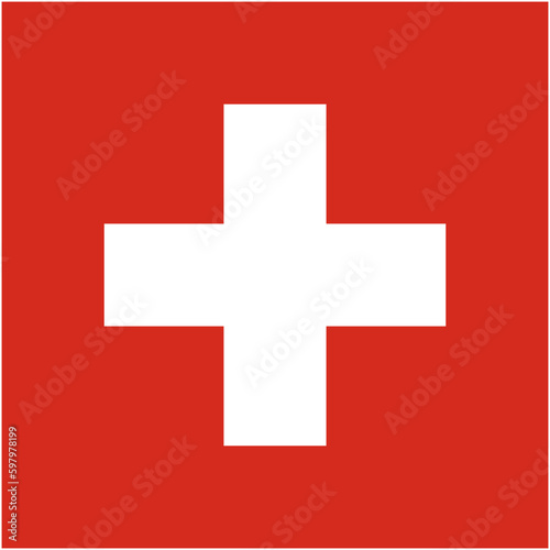 Swiss flag of Switzerland - isolated vector illustration photo
