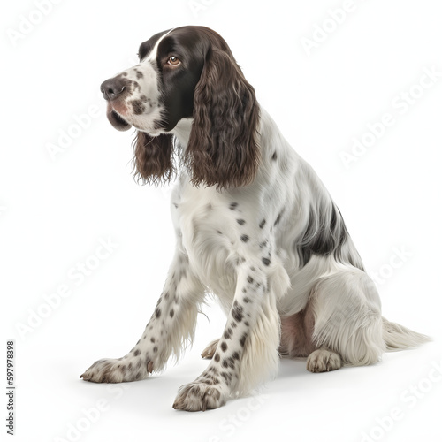English Springer Spaniel breed dog isolated on white background