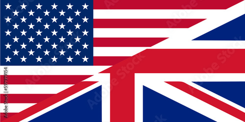 American and British English language icon isolated illustration
