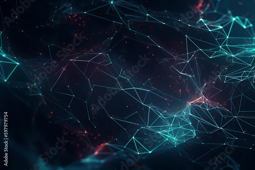Abstract AI Network Background Polygon Light Uhd. Created by Generative AI