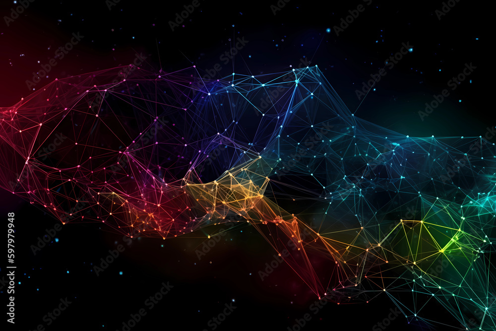 Abstract AI Network Background Polygon Rainbow Uhd. Created by Generative AI Abstract AI Network Background Polygon Rainbow Uhd. Created by Generative AI
