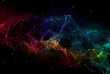 Abstract AI Network Background Polygon Rainbow Uhd. Created by Generative AI