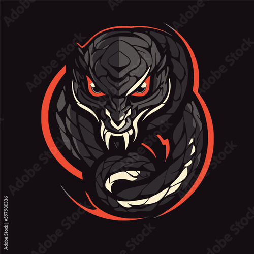 Mascot Snake Logo Design with Illustration