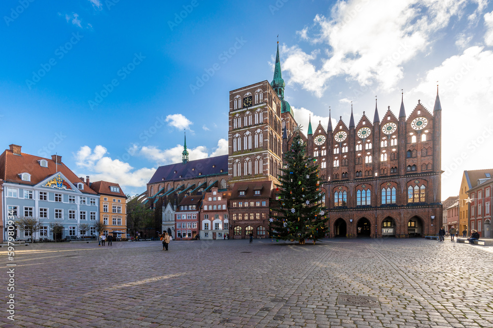 Alter Markt Stralsund vor Weihnachten.