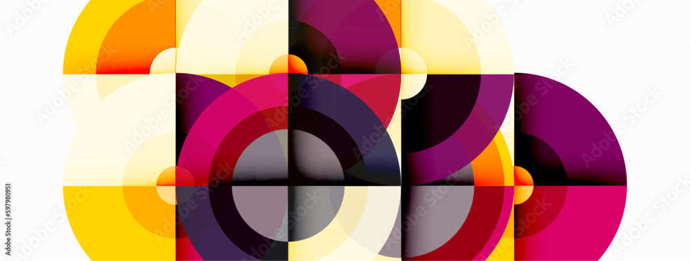 Circles with shadows trendy minimal geometric composition abstract background Circles with shadows trendy minimal geometric composition abstract background