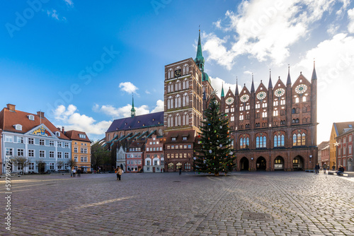 Alter Markt Stralsund vor Weihnachten.