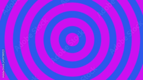 Hypnosis circles blue and pink. Background for motion and video. 4K. 30 fps.