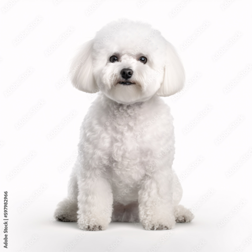 Bichon Frise breed dog isolated on white background Bichon Frise breed dog isolated on white background