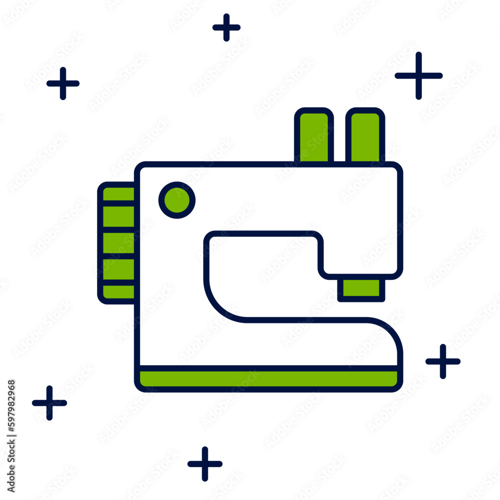 Filled outline Sewing machine icon isolated on white background. Vector Filled outline Sewing machine icon isolated on white background. Vector