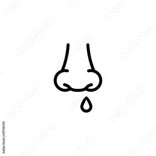 simple sneeze nose icon illustration vector