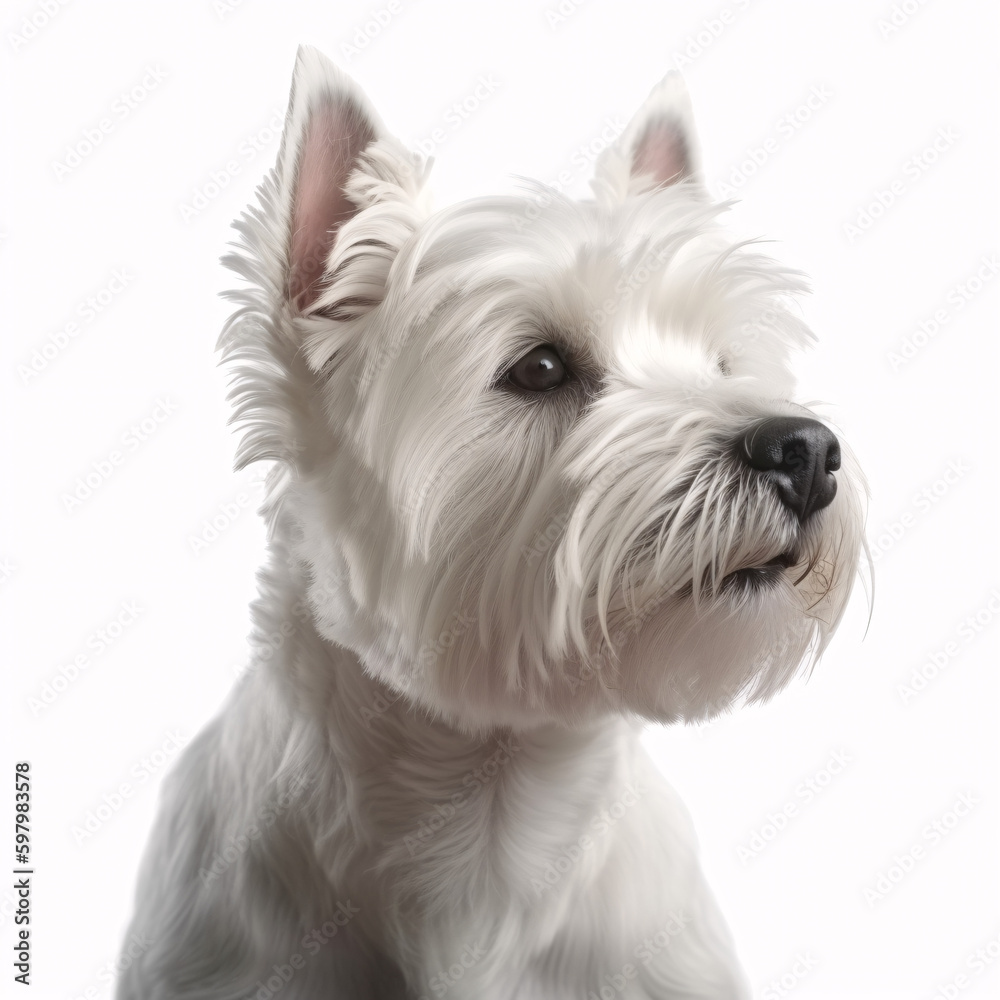 West Highland White Terrier breed dog isolated on white background West Highland White Terrier breed dog isolated on white background